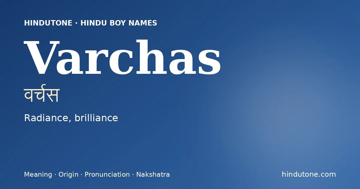 Varchas — Hindu Boy Names with V