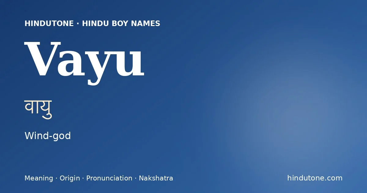 Vayu — Hindu Boy Names with V
