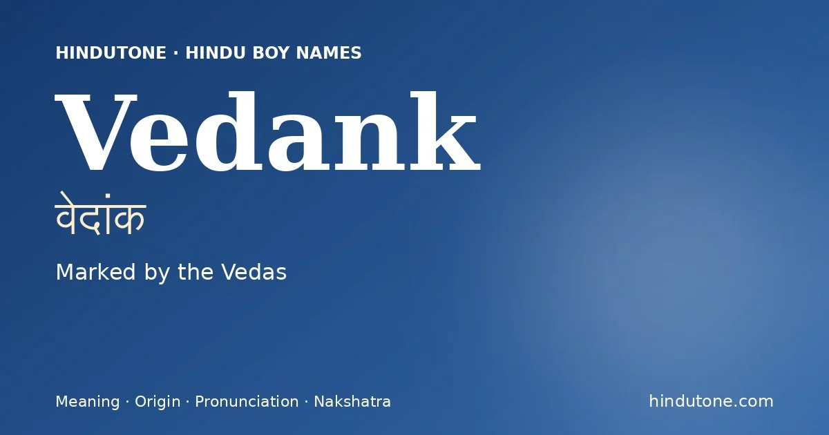 Vedank — Hindu Boy Names with V