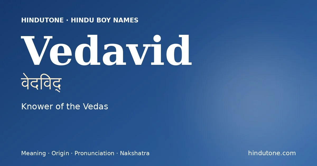 Vedavid — Hindu Boy Names with V
