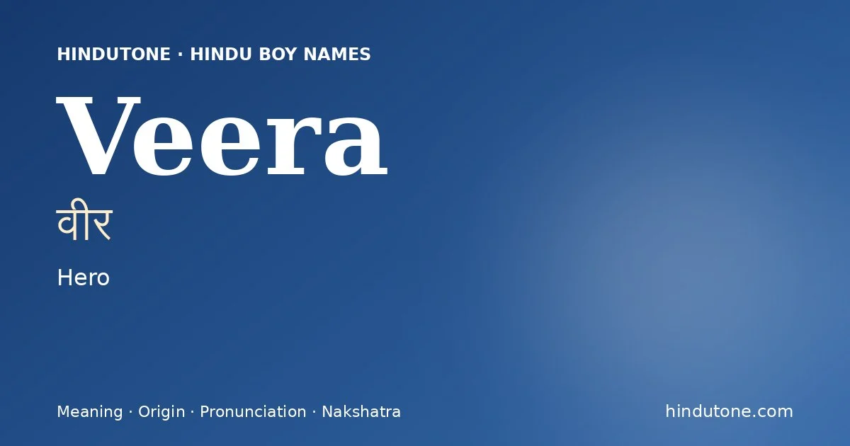 Veera — Hindu Boy Names with V