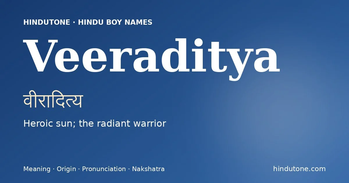 Veeraditya — Hindu Boy Names with V