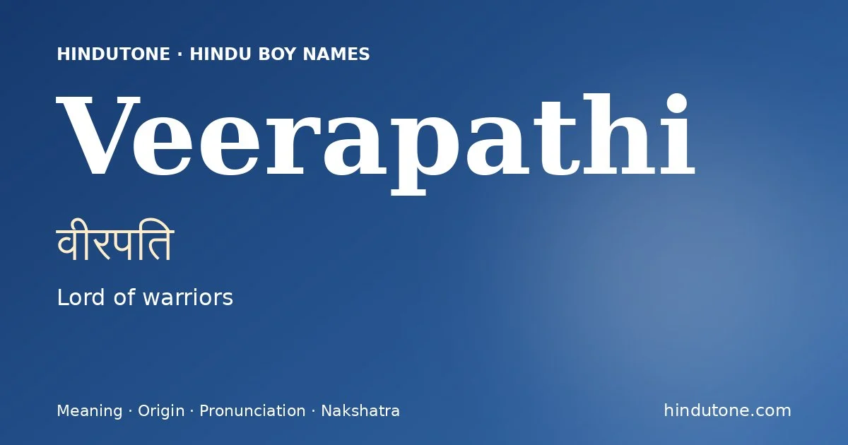 Veerapathi — Hindu Boy Names with V
