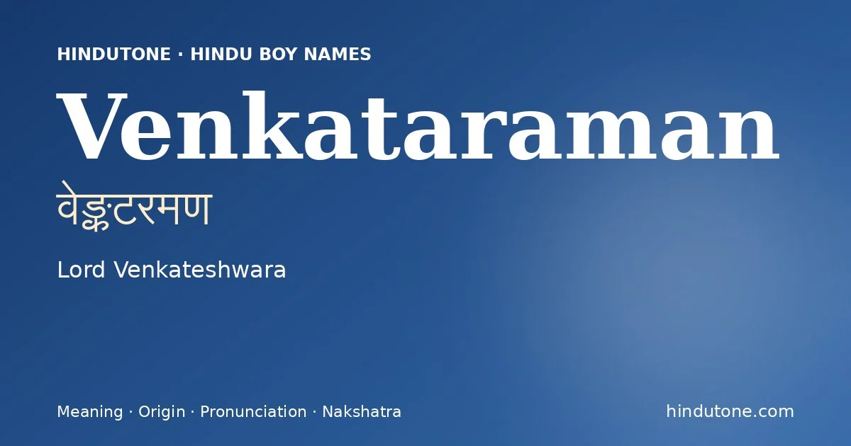 Venkataraman — Hindu Boy Names with V