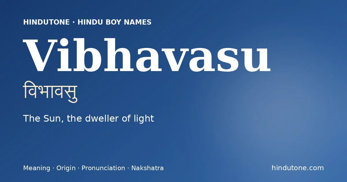 Vibhavasu — Hindu Boy Names with V