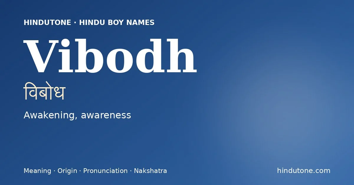 Vibodh — Hindu Boy Names with V