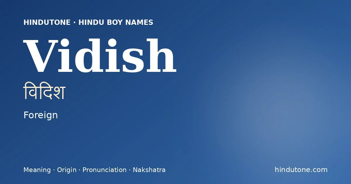 Vidish — Hindu Boy Names with V