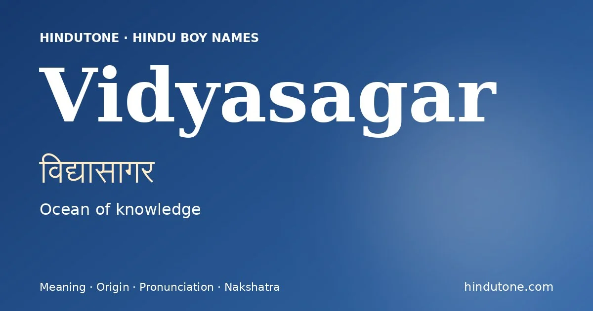 Vidyasagar — Hindu Boy Names with V