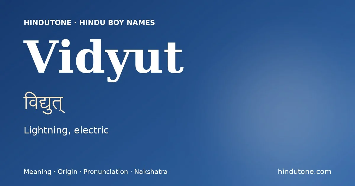 Vidyut — Hindu Boy Names with V