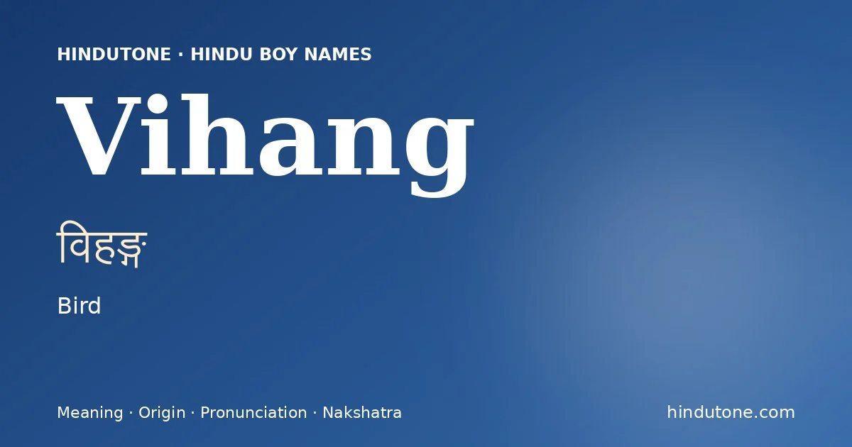Vihang — Hindu Boy Names with V