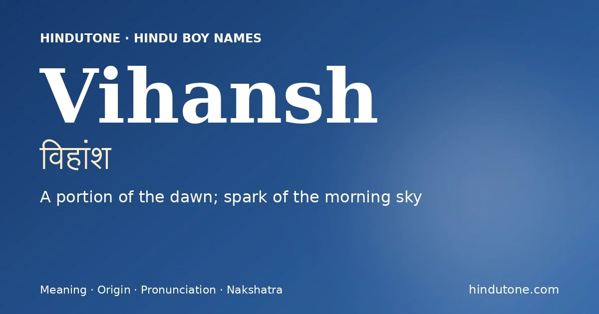 Vihansh — Hindu Boy Names with V
