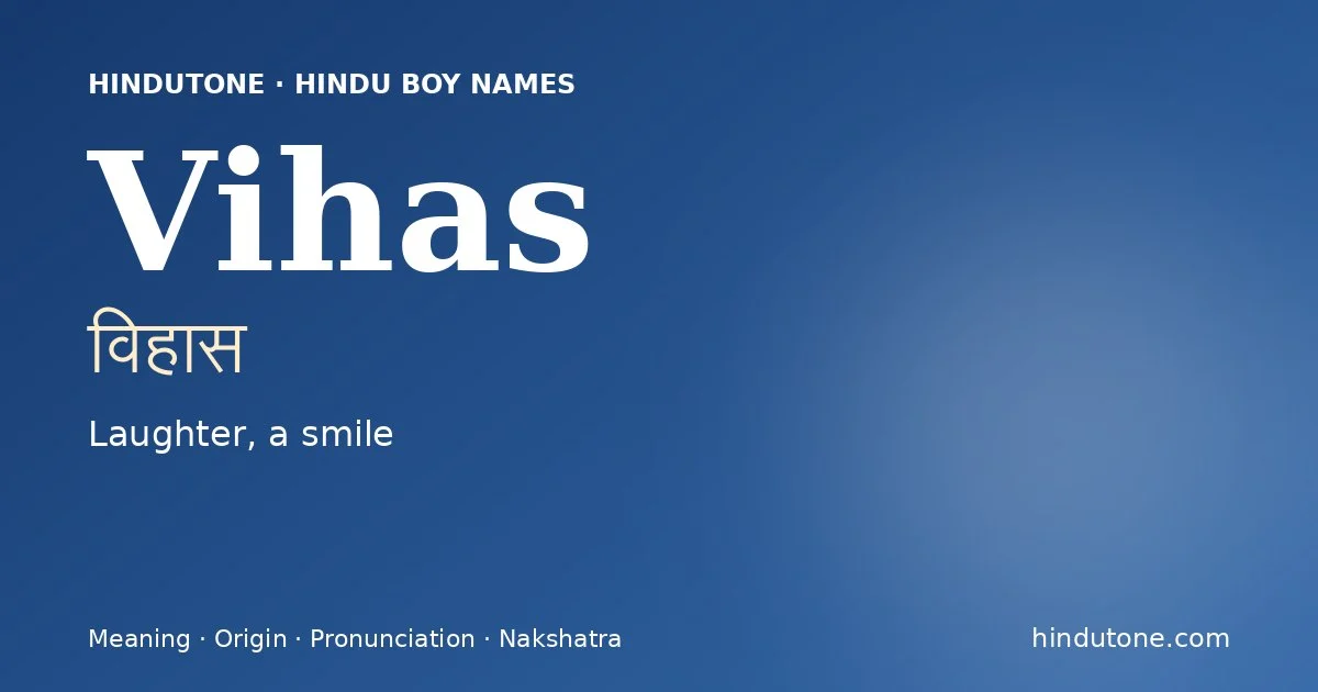 Vihas — Hindu Boy Names with V