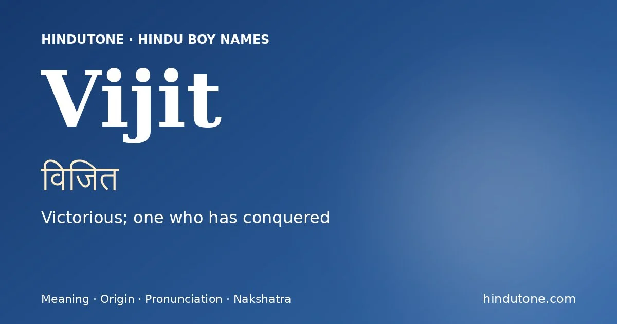 Vijit — Hindu Boy Names with V