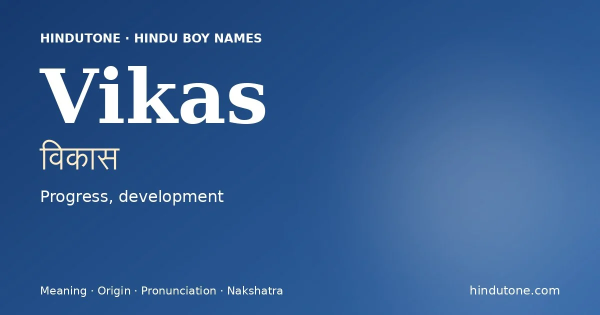 Vikas — Hindu Boy Names with V
