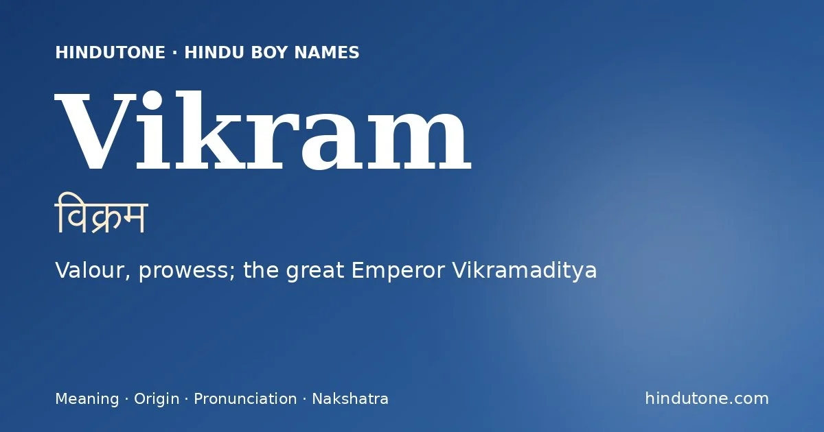 Vikram — Hindu Boy Names with V