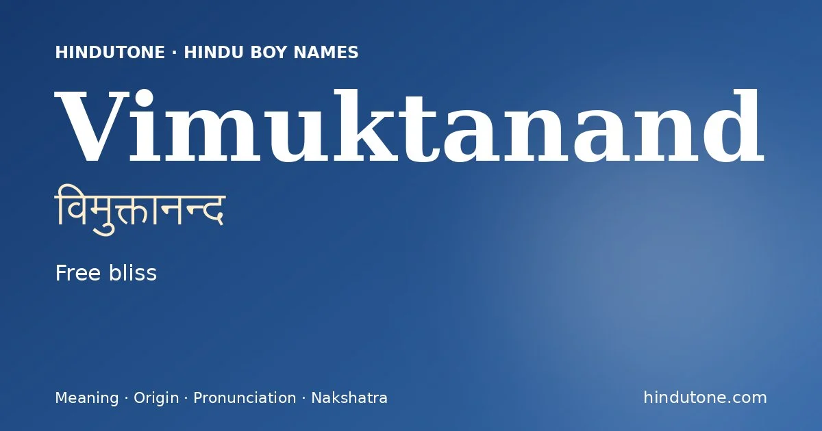 Vimuktanand — Hindu Boy Names with V