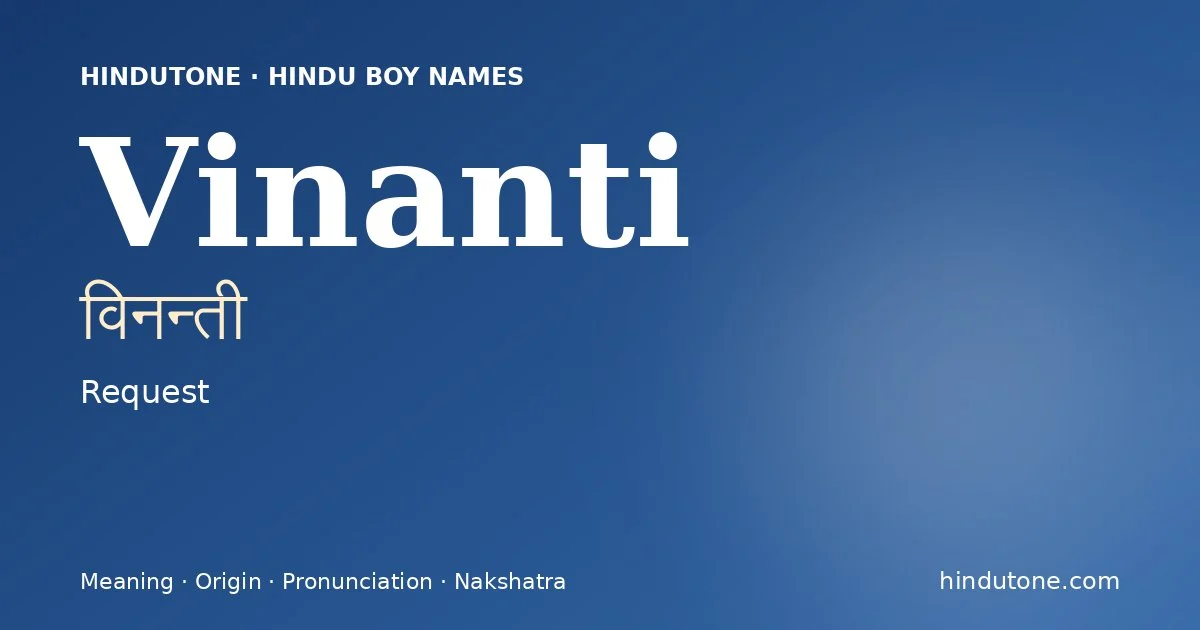 Vinanti — Hindu Boy Names with V