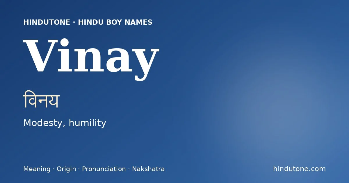 Vinay — Hindu Boy Names with V