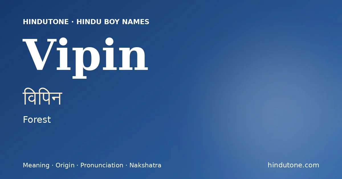 Vipin — Hindu Boy Names with V