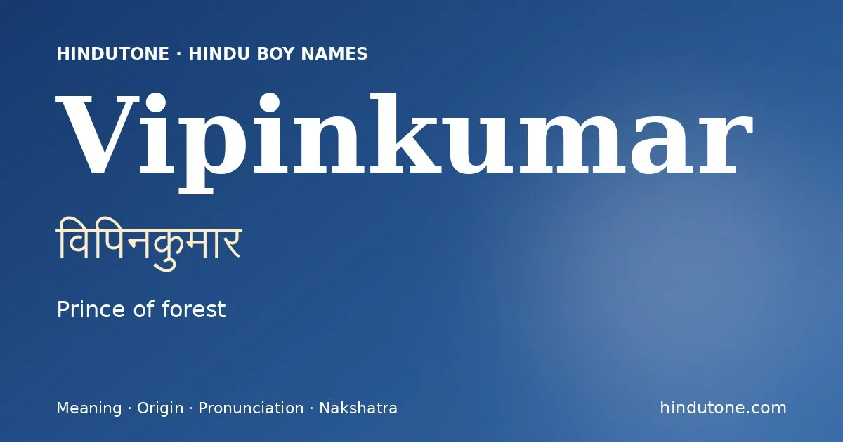 Vipinkumar — Hindu Boy Names with V