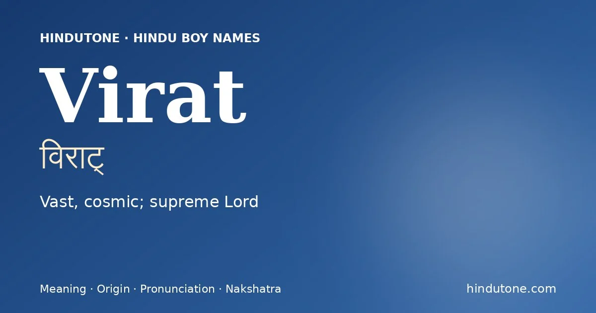 Virat — Hindu Boy Names with V