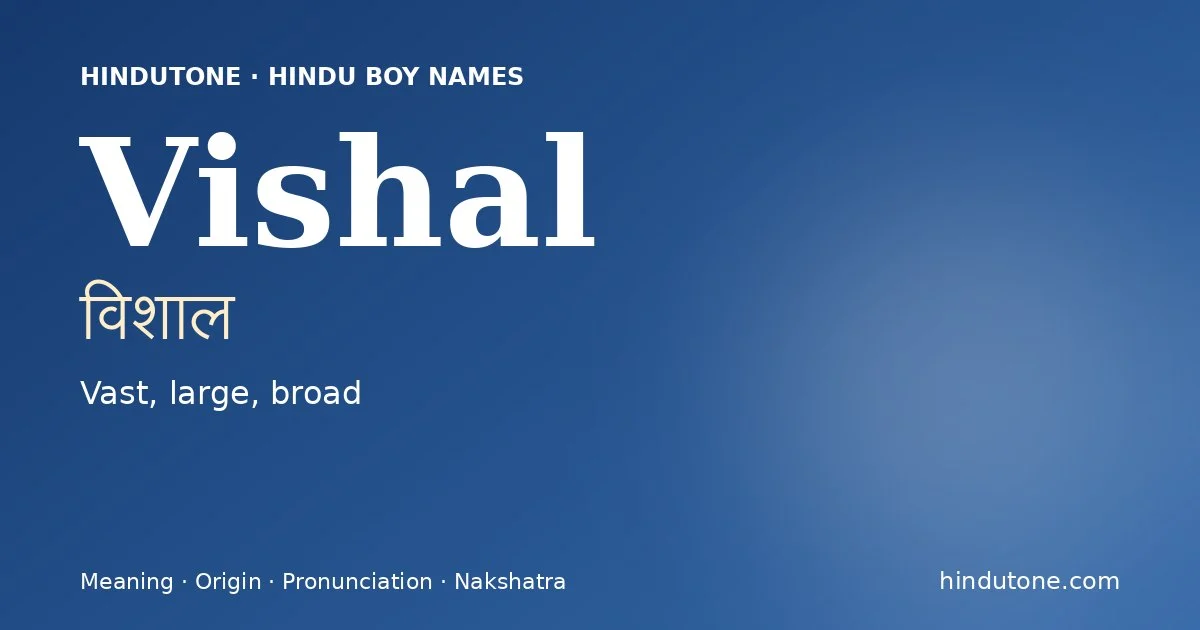 Vishal — Hindu Boy Names with V