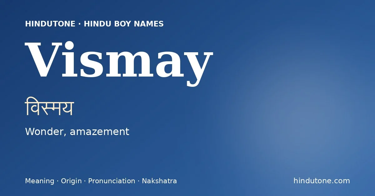 Vismay — Hindu Boy Names with V
