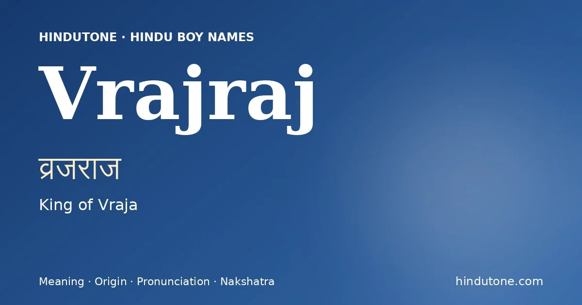 Vrajraj — Hindu Boy Names with V