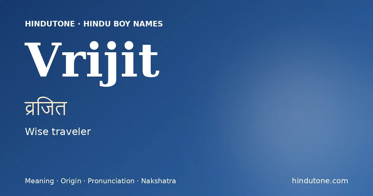 Vrijit — Hindu Boy Names with V