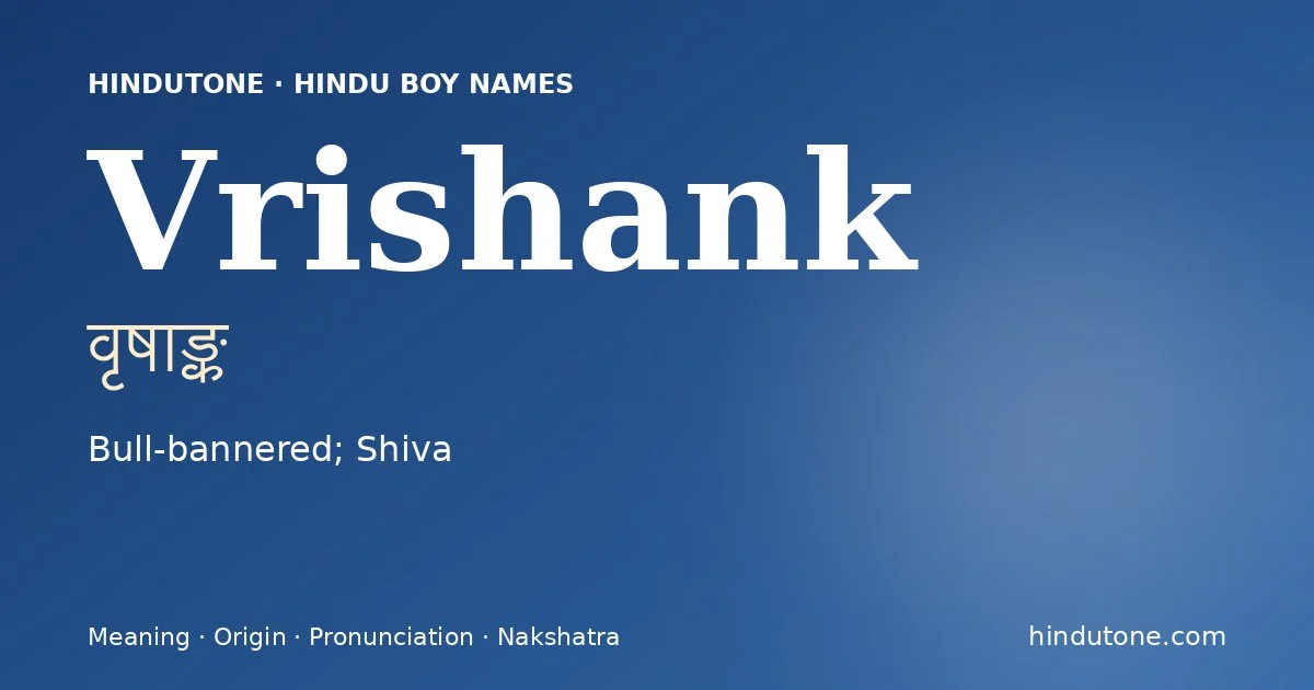 Vrishank — Hindu Boy Names with V