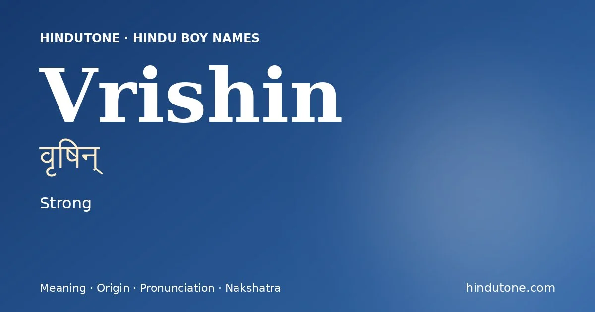 Vrishin — Hindu Boy Names with V