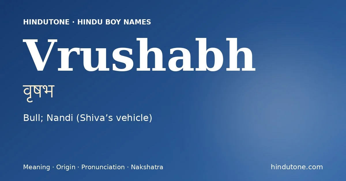Vrushabh — Hindu Boy Names with V