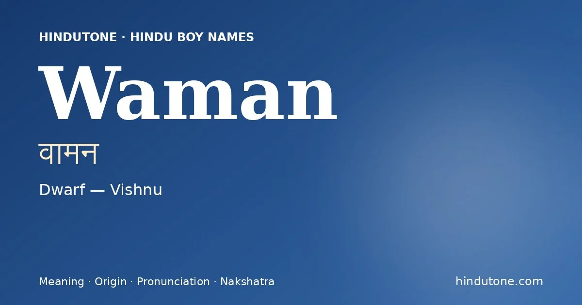 Waman — Hindu Boy Names with W
