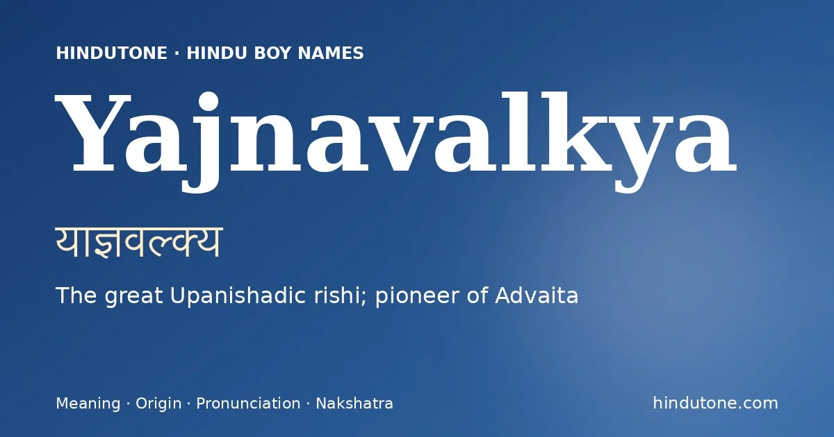 Yajnavalkya — Hindu Boy Names with Y