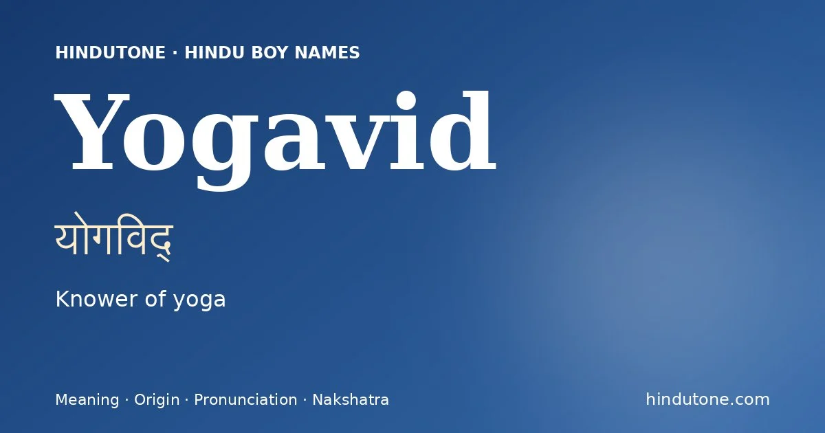 Yogavid — Hindu Boy Names with Y