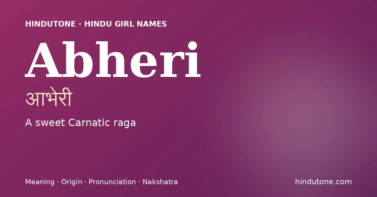 Abheri — Hindu Girl Names with A
