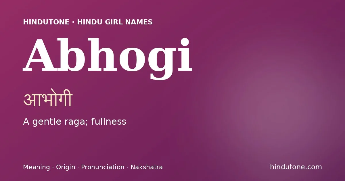 Abhogi — Hindu Girl Names with A