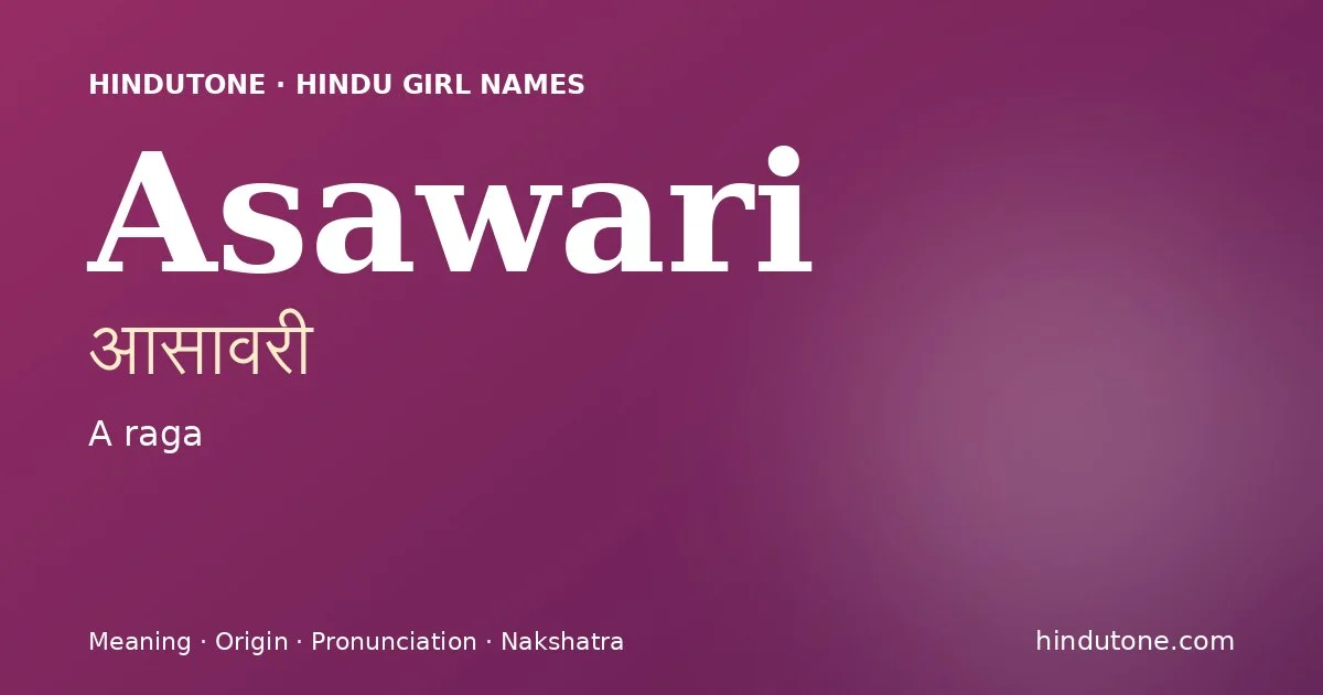 Asawari — Hindu Girl Names with A