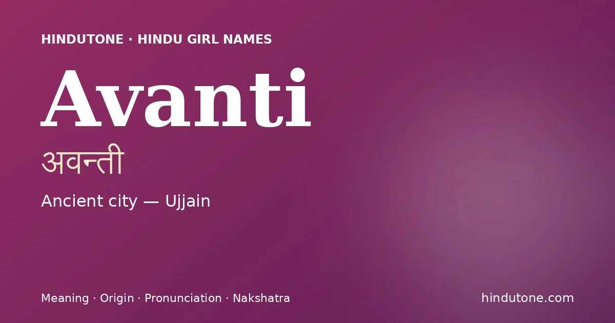 Avanti — Hindu Girl Names with A