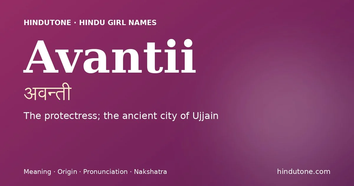Avantii — Hindu Girl Names with A