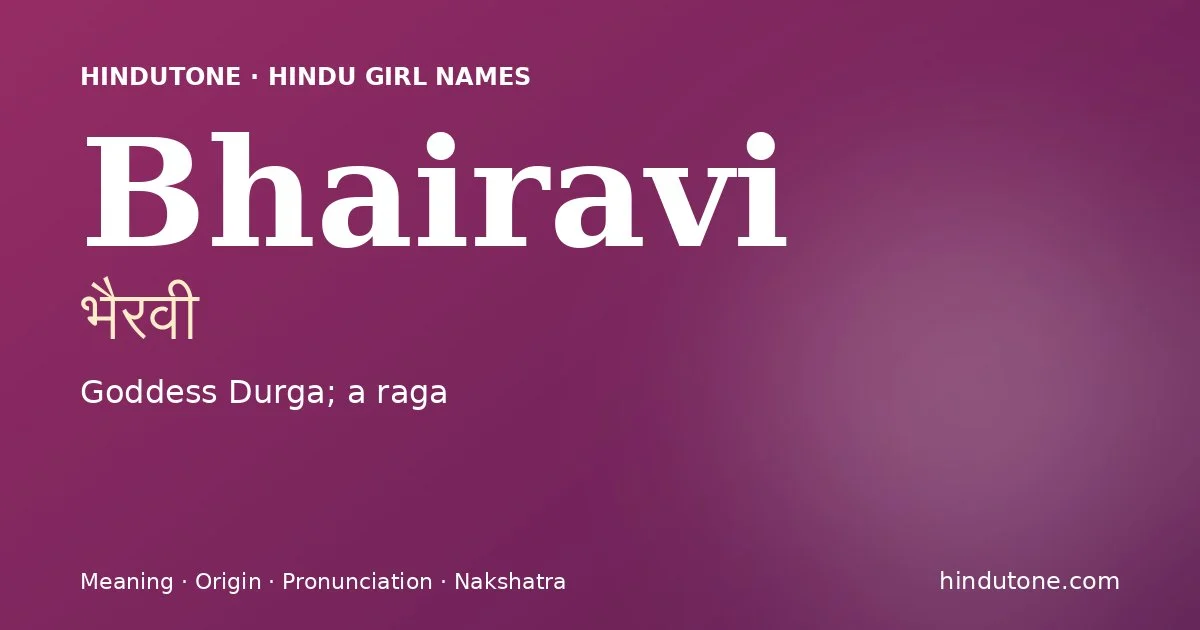 Bhairavi — Hindu Girl Names with B