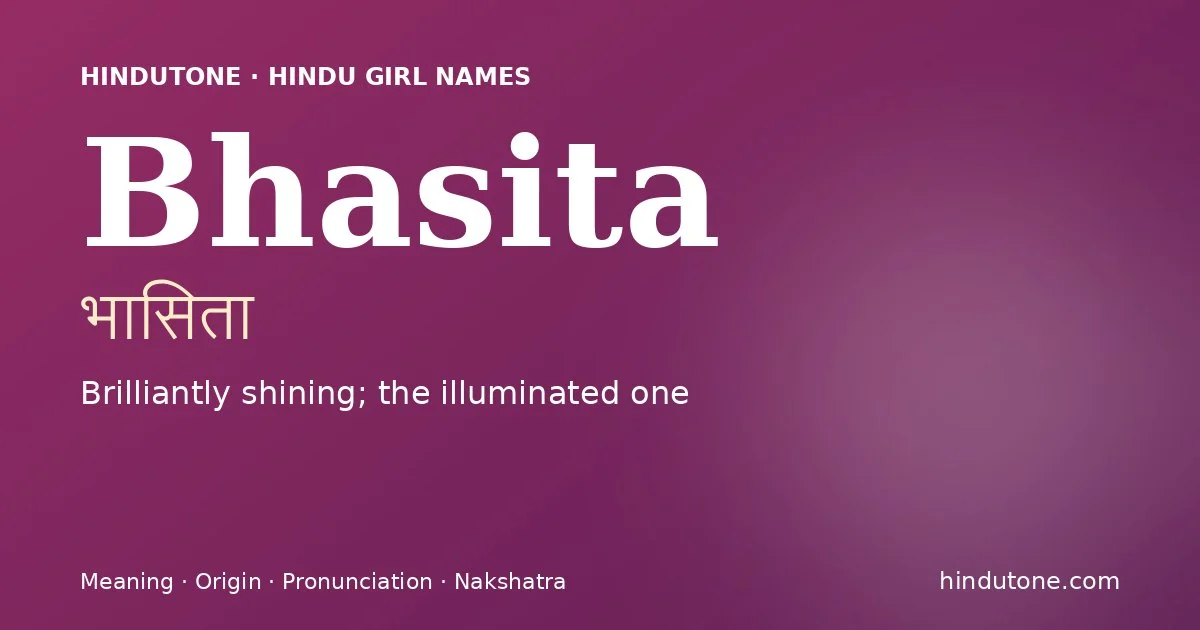 Bhasita — Hindu Girl Names with B