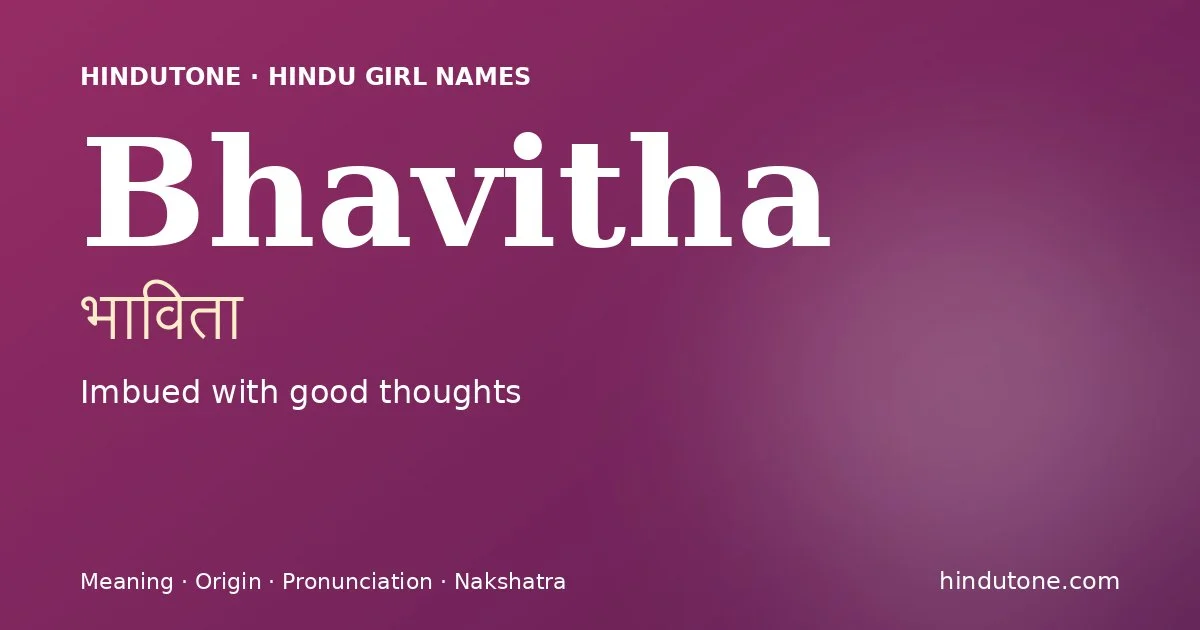 Bhavitha — Hindu Girl Names with B