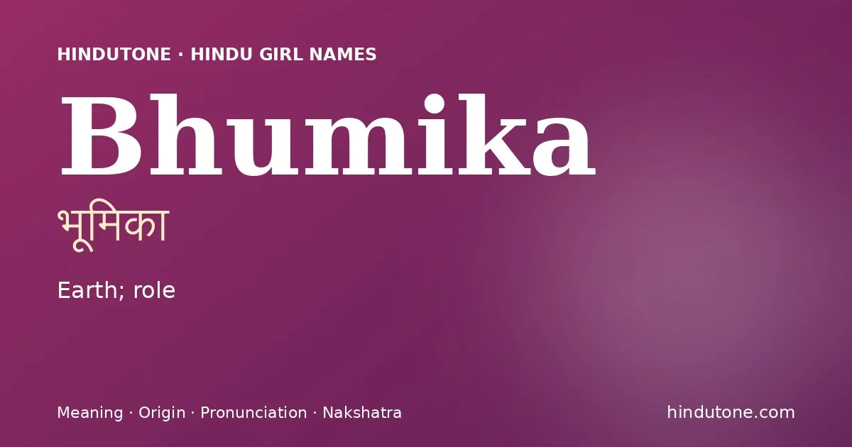 Bhumika — Hindu Girl Names with B