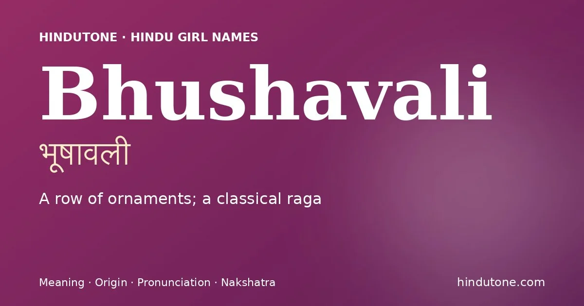 Bhushavali — Hindu Girl Names with B