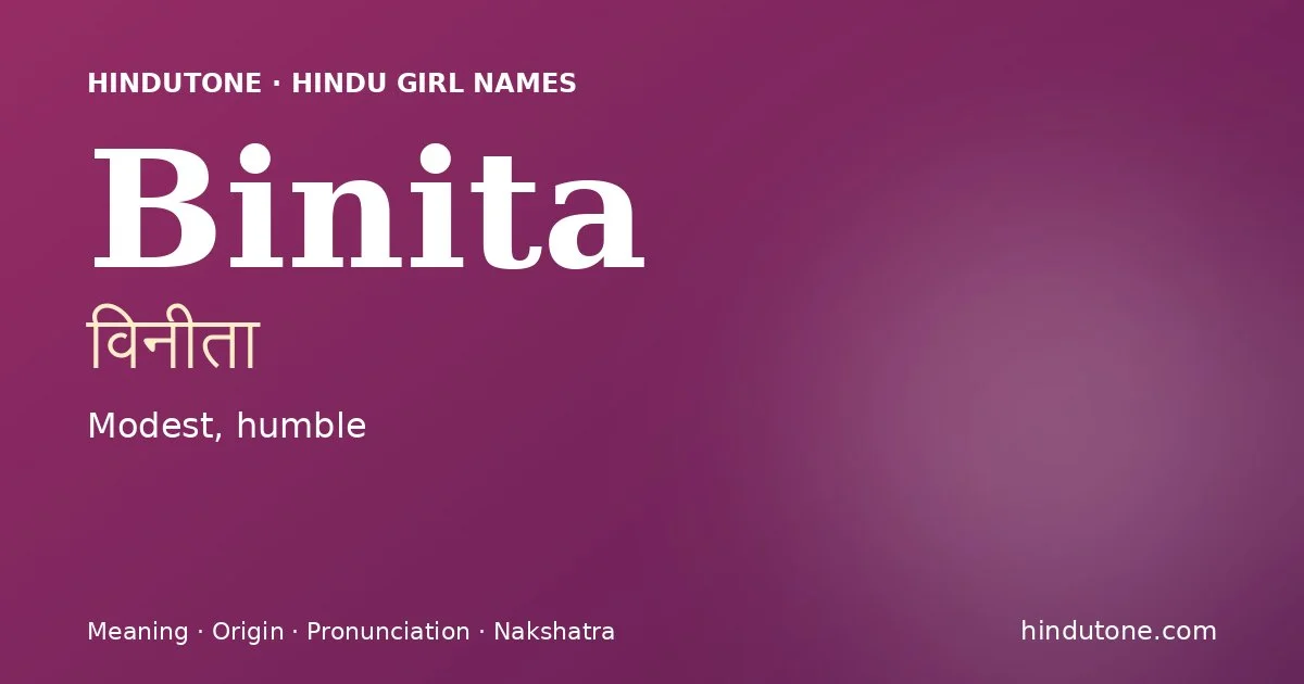 Binita — Hindu Girl Names with B