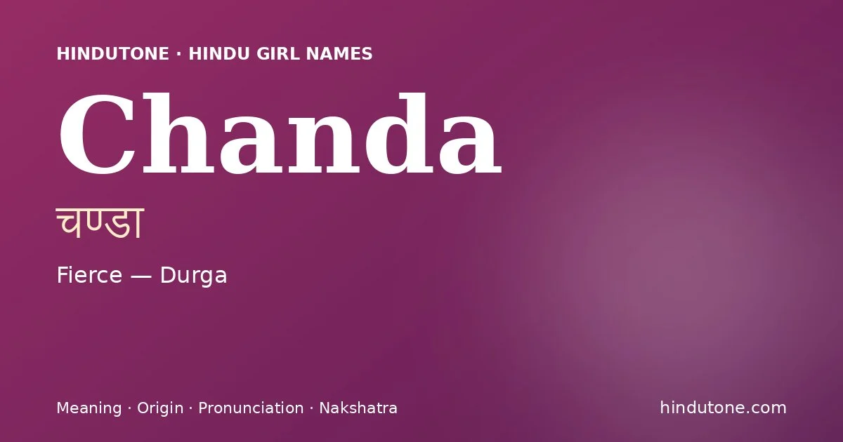 Chanda — Hindu Girl Names with C