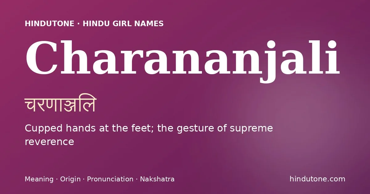 Charananjali — Hindu Girl Names with C