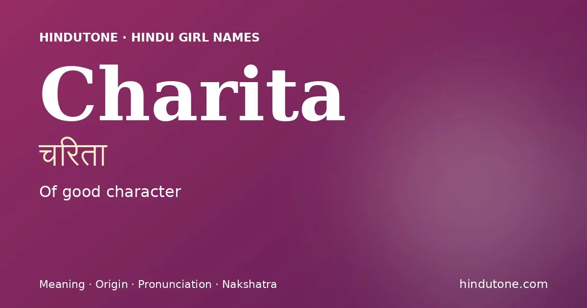Charita — Hindu Girl Names with C