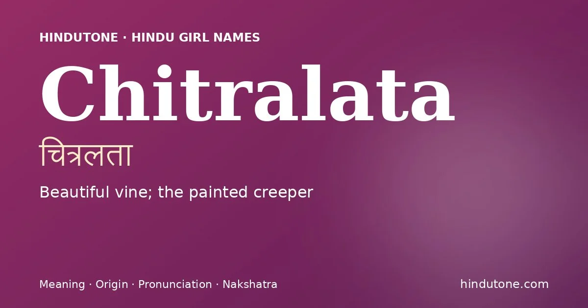 Chitralata — Hindu Girl Names with C